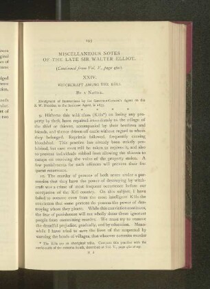 Miscellaneous Notes of the Late Sir Walter Elliot. XXIV.