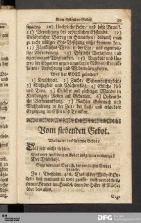 Vom siebenden Gebot.