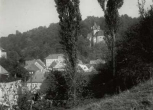 Liebstadt. Stadtteilansicht mit Schloß Kuckuckstein von Südwesten