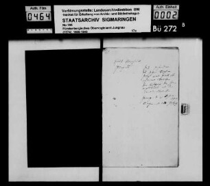 Vermögensübergabe des Johann Bögle in Inneringen an seine Kinder