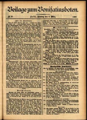 Zweite Ausgabe vom Sonntag, den 09. März 1902.