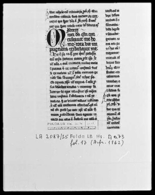 Pseudo Albertus Magnus, Commentarius in Psalmos — Initiale M (iserere), Folio 17recto
