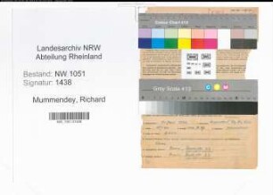 Entnazifizierung Richard Mummendey , geb. 14.07.1900 (Bibliothekar)
