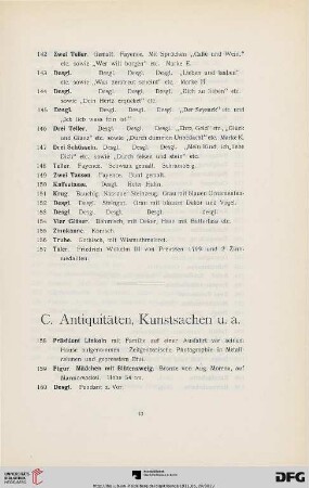 Antiquitäten , Kunstsachen (Nr. 158-339)