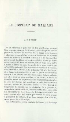 Le contrat de mariage