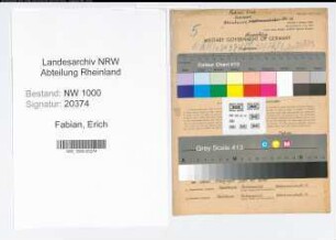 Entnazifizierung Erich Fabian, geb. 30.10.1909 (Schreiner)