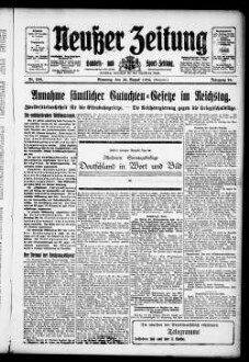 Neußer Zeitung : Stadt- und Landbote : Heimatzeitung für die Stadt Neuß u. den Landkreis Grevenbroich-Neuß