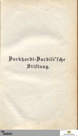 Burkhardt-Bardili'sche Stiftung