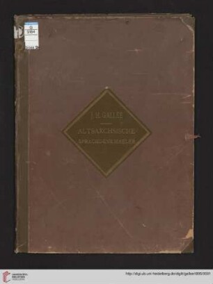 Altsächsische Sprachdenkmäler : Facsimile-Sammlung