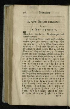 A. Was zu belohnen.