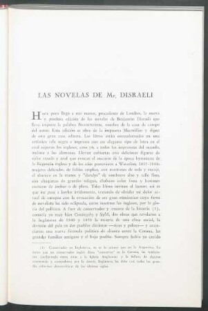 Las novelas de Mr. Disraeli