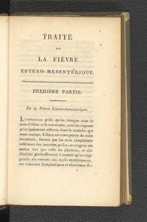 De la Fièvre Entéro-mésentérique.