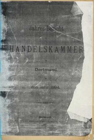 Jahresbericht der Handelskammer zu Dortmund. 1894 (1895)