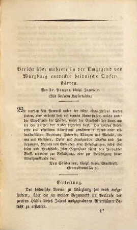 Bericht über mehrere in der Umgegend von Würzburg ausgegrabene Alterthümer : mit 15 lythogr. Taf.