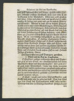 Allerhand Gebett/ auff Bettag/ [et]c. gerichtet.