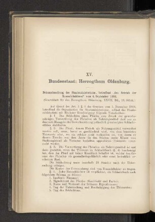 XV. Bundesstaat: Herzogthum Oldenburg.