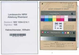 Entnazifizierung Wilhelm Habrechtsmeier , geb. 26.07.1905 (Konstrukteur)