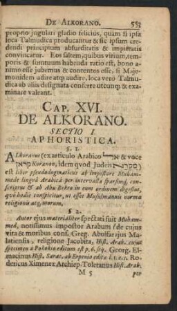 Sectio I. Aphoristica