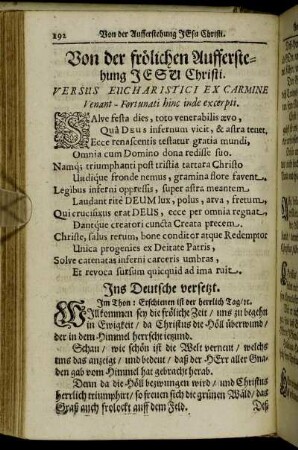 Von der frölichen Aufferstehung Jesu Christi.