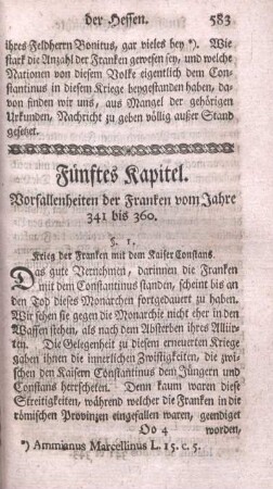 Fünftes Kapitel. Vorfallenheiten der Franken vom Jahre 341 bis 360.