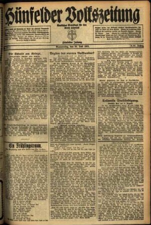 Ausgabe vom Donnerstag, den 28. Juli 1921.