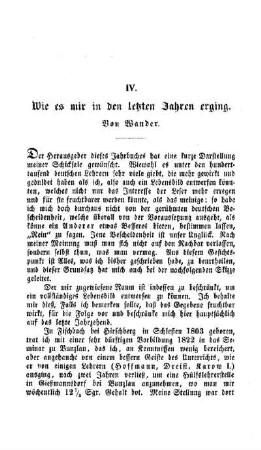 Wie es mir in den letzten Jahren erging