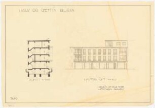 Haus Dr. Izettin (Wohn- und Geschäftshaus), Bursa: Ansicht und Schnitt 1:100