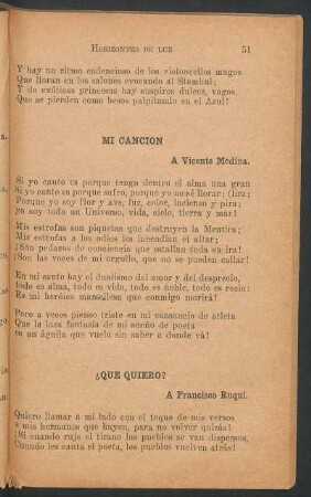 Mi canción : A Vicente Medina