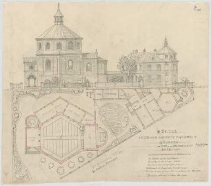 Thiersch, August ; Nürnberg (Bayern); Kath. - Apostolische Kirche, Projekt - Grundriss, Ansicht