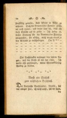 Noch ein Einfall zum tröstlichen Beschluß.