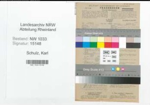 Entnazifizierung Karl Schulz , geb. 05.08.1914 (Landarbeiter)