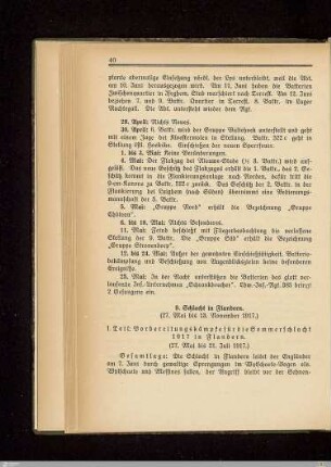 I. Teil: Vorbereitungskämpfe für die Sommerschlacht 1917 in Flandern