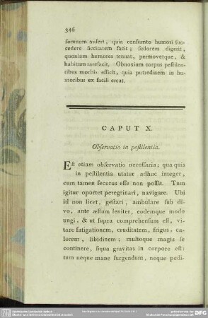 Caput X. Observatio in pestilentia