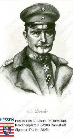 Beseler, Hans v. (1850-1921) / Porträt in Uniform, linksvorblickendes Brustbild