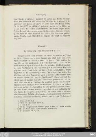 Kapitel 2 Lebensgang des Raḍīeddīn Ṭā'ūsī.