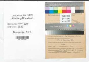 Entnazifizierung Erich Brueschke , geb. 10.05.1910 (Kriminalpolizist)