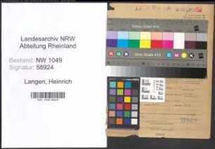 Entnazifizierung Heinrich Langen , geb. 18.08.1893 (Landwirt)
