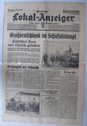 Tageszeitung "Berliner Lokal-Anzeiger" überwiegend zum Krieg an der Westfront