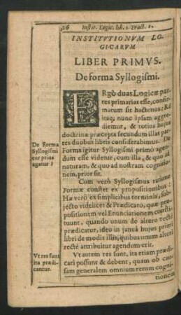 Liber Primus. De forma Syllogismi.
