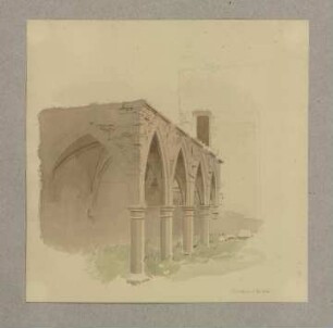 Ehemaliger Lettner in der Ruine der Karmeliter-Klosterkirche in Hirschhorn