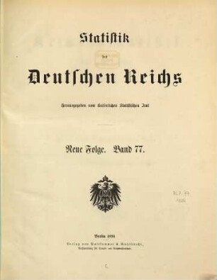 Kriminalstatistik : für das Jahr .... 77 = 1893 (1896)