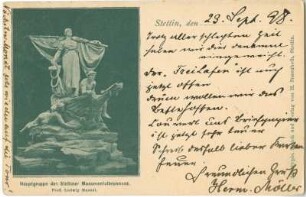 Hauptgruppe des Stettiner Monumentalbrunnens. Prof. Ludwig Manzel.