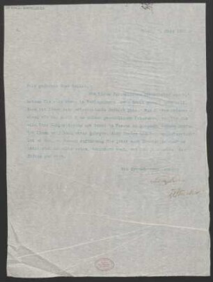 Brief an Bernhard Sekles : 07.03.1910