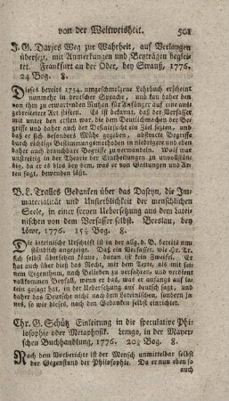 Einleitung in die speculative Philosophie oder Metaphysik.