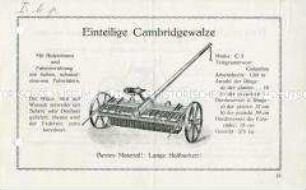 Einteilige Cambridgewalze und Wiesenhobel