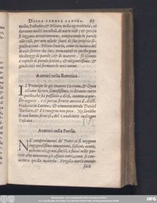Auttori nelle Retorica.