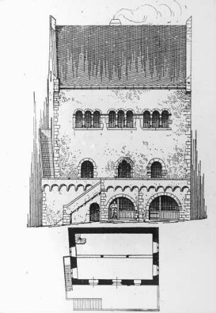 Gelnhausen, Romanisches Haus, Rekonstruktion und Grundriss