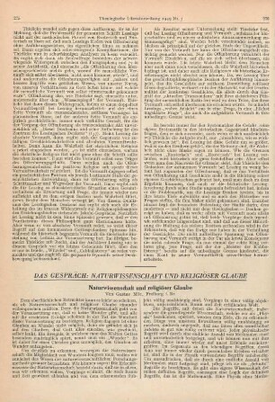 275-280 Naturwissenschaft und religiöser Glaube