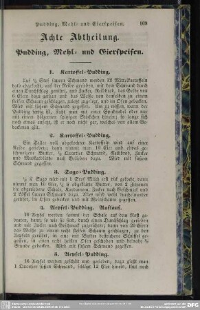Achte Abtheilung. Pudding, Mehl- und Eierspeisen