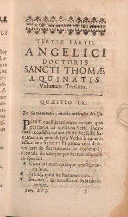 Quaestio LX. De Sacramentis, in octo articulos divisa.